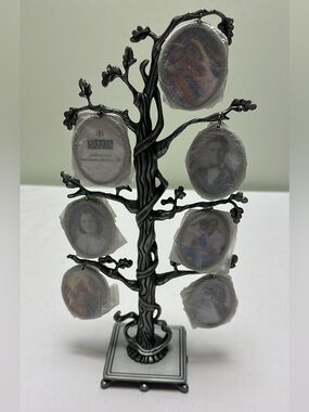 Burnes Of Boston pewter-tone tabletop tree photo frame